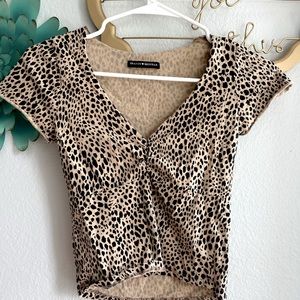 Brandy Melville women's cheetah print top